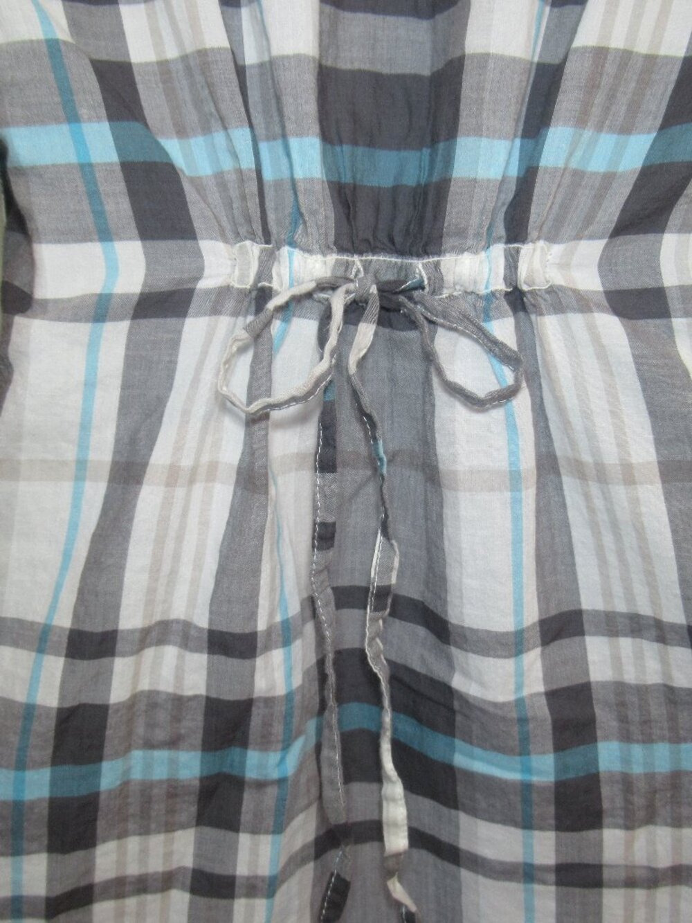 Aeropostale 100% Cotton Plaid Cinch Waist Button-Down Top | Size Small - Picture 8 of 12
